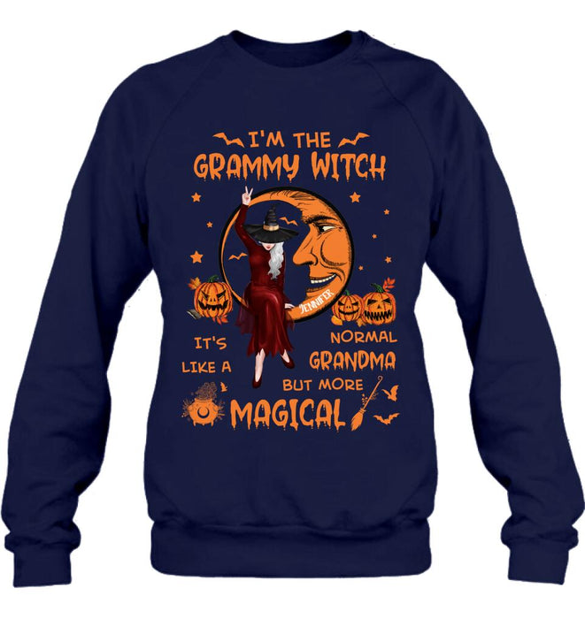 Custom Personalized Grandma Witch Shirt/ Hoodie - Gift Idea For Halloween/ Grandma - I'm The Grammy Witch It's Like A Normal Grandma But More Magical