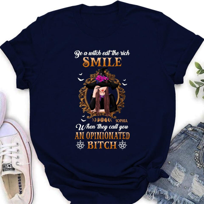 Custom Personalized Witch T-Shirt/ Long Sleeve/ Sweatshirt/ Hoodie - Gift Idea For Halloween/Friends - Be A Witch Eat The Rich