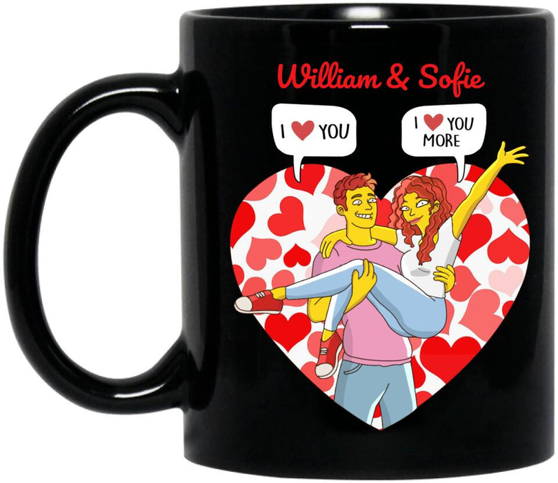 Custom Personalized Couple Valentine Coffee Mug - Valentine's Day Gift For Couple - I Love You