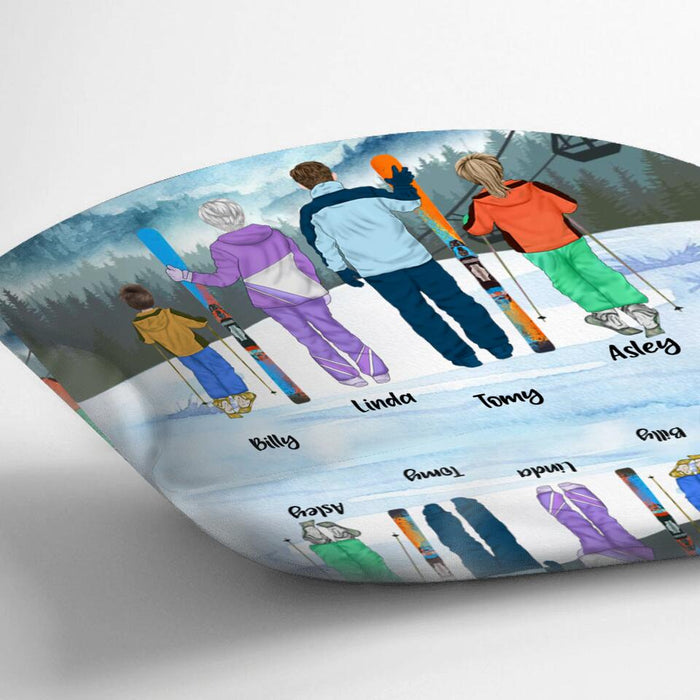 Custom Personalized Skiing Pillow Cover - Gift idea for the whole family, skiing lovers - Skiing Buddies Forever