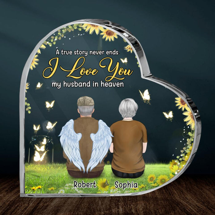 Custom Personalized Memorial Crystal Heart - Memorial Gift Idea for Loss of Husband - My Husband In Heaven