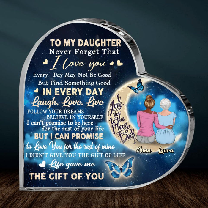 Custom Personalized Daughter Crystal Heart - Best Gift Idea For Mother's Day/Birthday - To My Daughter