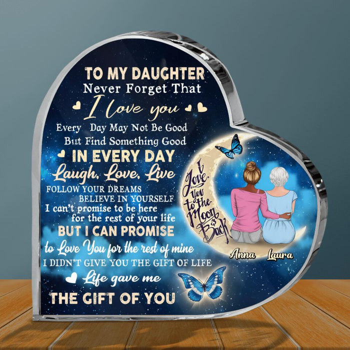 Custom Personalized Daughter Crystal Heart - Best Gift Idea For Mother's Day/Birthday - To My Daughter