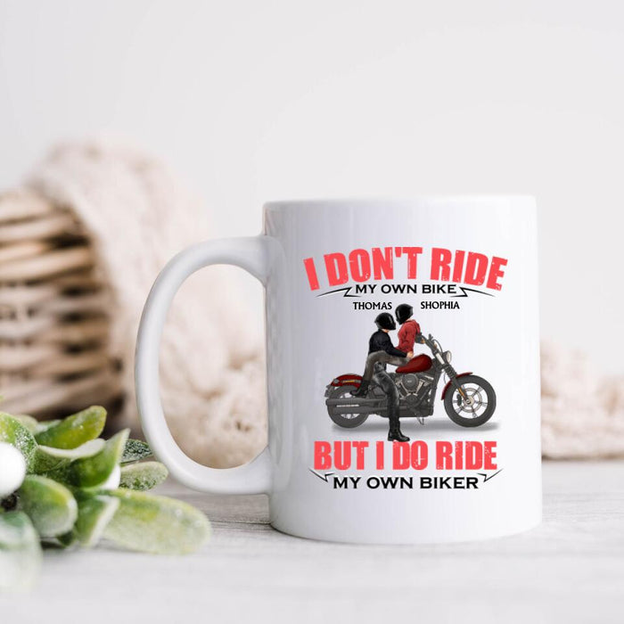 Custom Personalized Couple Riding Coffee Mug - Gifts For Riders - I Don't Ride My Own Bike But I Do Ride My Own Bike