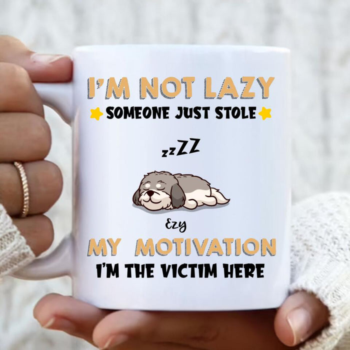 Custom Personalized I'm Not Lazy Pet Coffee Mug - Upto 6 Pets - Gift Idea For Dog/ Cat Lover - I'm Not Lazy, Someone Just Stole My Motivation, I'm The Victim Here