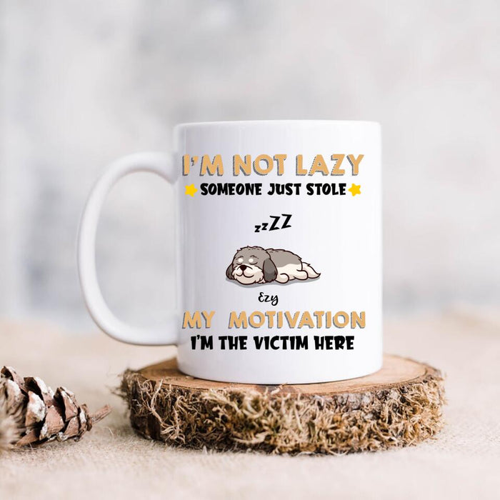 Custom Personalized I'm Not Lazy Pet Coffee Mug - Upto 6 Pets - Gift Idea For Dog/ Cat Lover - I'm Not Lazy, Someone Just Stole My Motivation, I'm The Victim Here