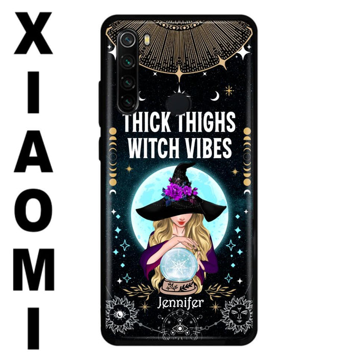 Custom Personalized Witch Phone Case - Best Gift Idea For Halloween - Thick Thighs Witch Vibes Witchy Wicca - Case For Xiaomi, Oppo And Huawei