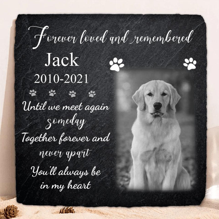 Custom Personalized Memorial Photo Square Lithograph - Memorial Gift Idea For Pet Lovers - Forever Loved And Remembered