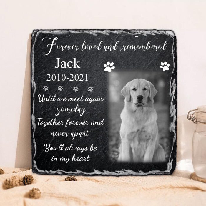 Custom Personalized Memorial Photo Square Lithograph - Memorial Gift Idea For Pet Lovers - Forever Loved And Remembered