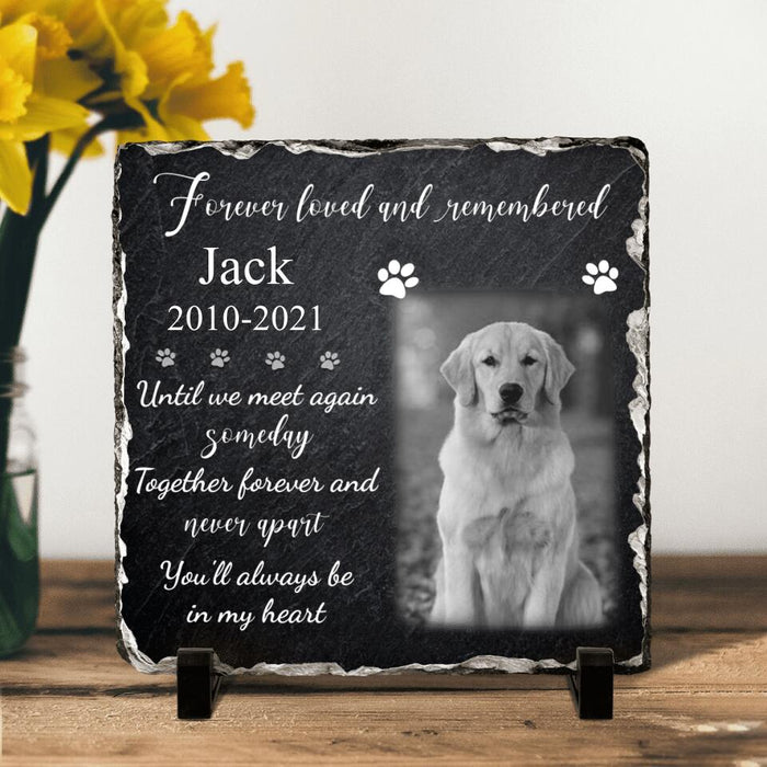 Custom Personalized Memorial Photo Square Lithograph - Memorial Gift Idea For Pet Lovers - Forever Loved And Remembered