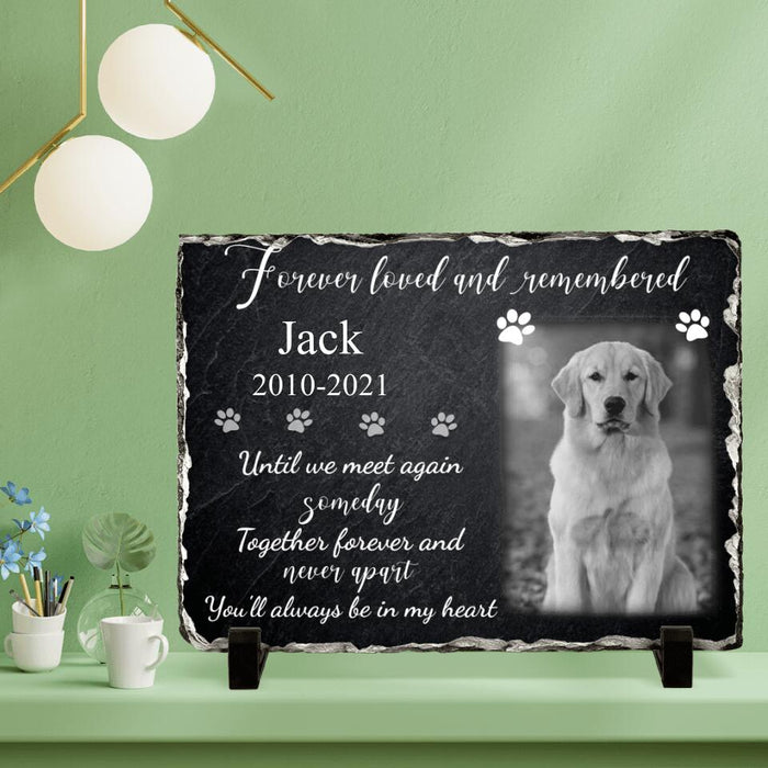 Custom Personalized Memorial Photo Horizontal Lithograph - Memorial Gift Idea For Pet Lovers - Forever Loved And Remembered