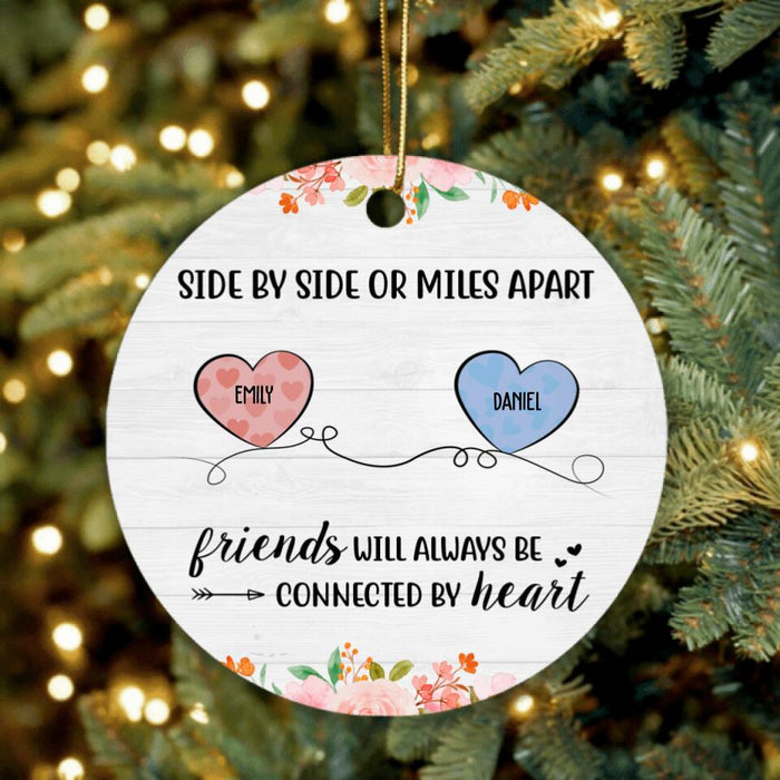 Custom Personalized Friends Circle Ornament - Gift Idea For Best Friends/ Christmas with up to 6 People - Friends Will Always Be Connected By Heart