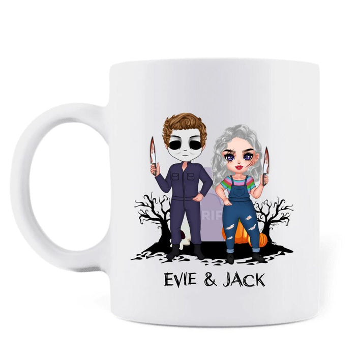 Custom Personalized Horror Couple Coffee Mug - Gift Idea For Halloween/ Couple - When We're Together Every Night Is Halloween