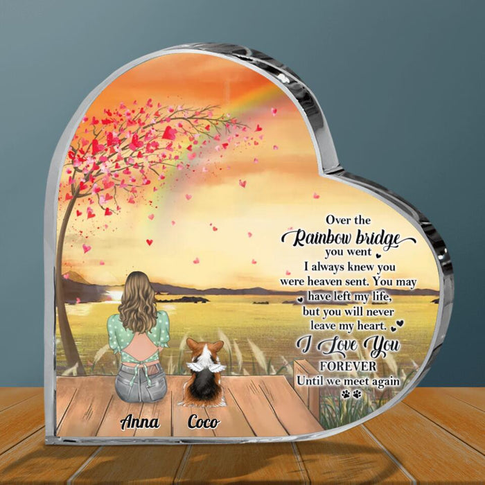 Custom Personalized Memorial Pets Crystal Heart - Upto 3 Pets - Memorial Gift Idea For Dog/Cat Lovers - I Love You Forever