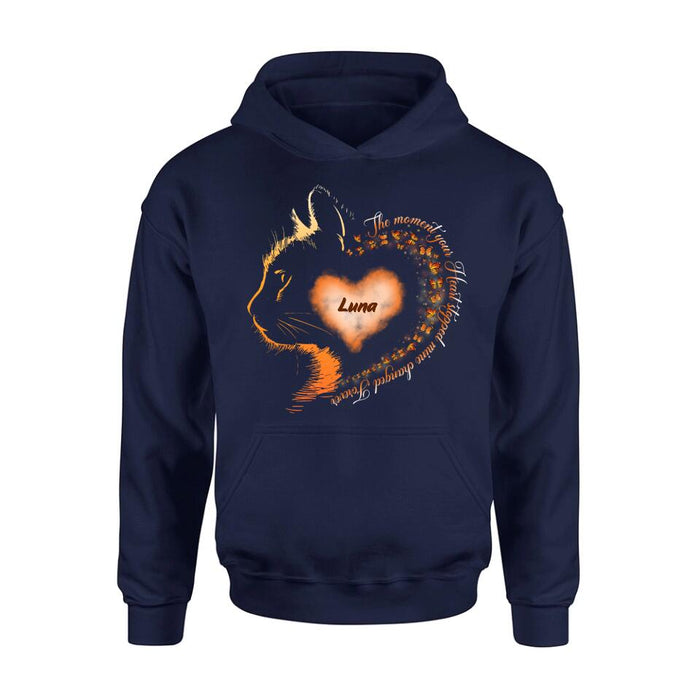 Custom Personalized Memorial Cat Shirt/ Hoodie - Memorial Gift For Loss Of Cat - The Moment Your Heart Stopped Mine Changed Forever