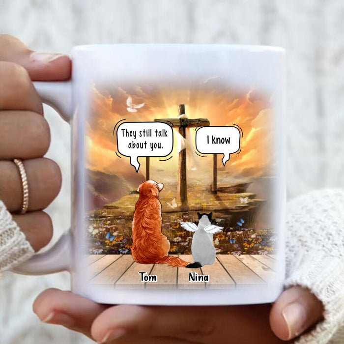 Custom Personalized Memorial Pet Coffee Mug - Upto 3 Pets - Memorial Gift For Dog/ Cat Lover