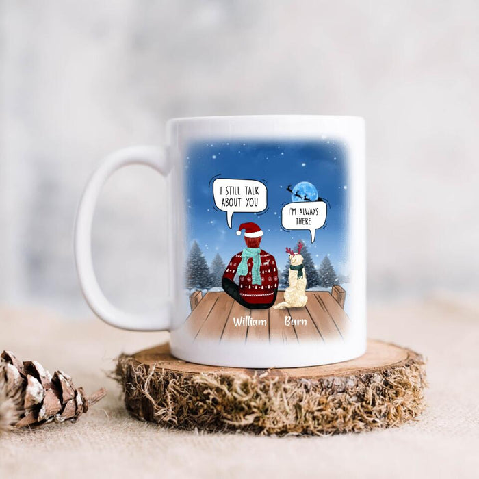 Custom Personalized Christmas Night Coffee Mug - Man/ Woman/ Couple With Upto 4 Pets - Gift For Dog/ Cat Lover