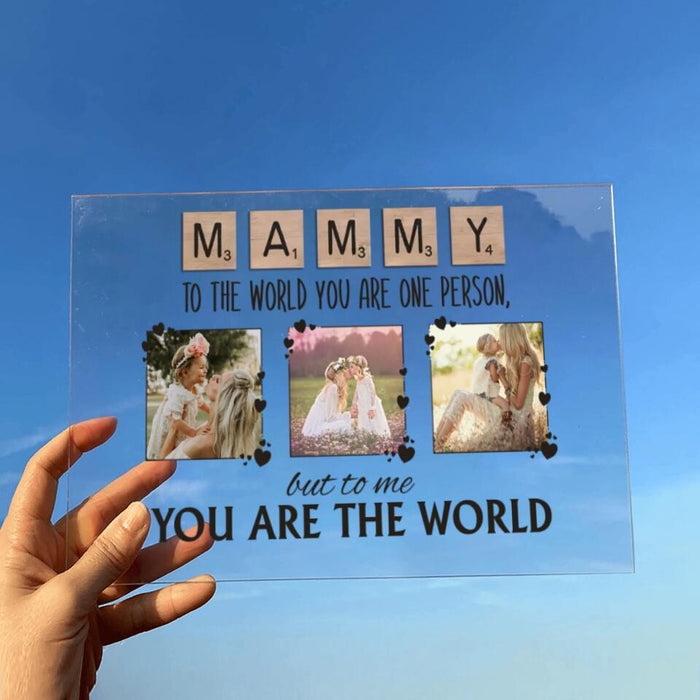 Custom Personalized Mommy To The World You Are One Person But To Us You Are The World Canvas - Upload Photos - Gift Idea For Dad/ Mom