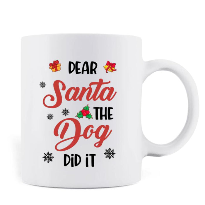 Custom Personalized Cat Butt Coffee Mug - Gift Idea For Christmas/ Cat Lover with up to 5 Cats - Dear Santa The Dog Did It