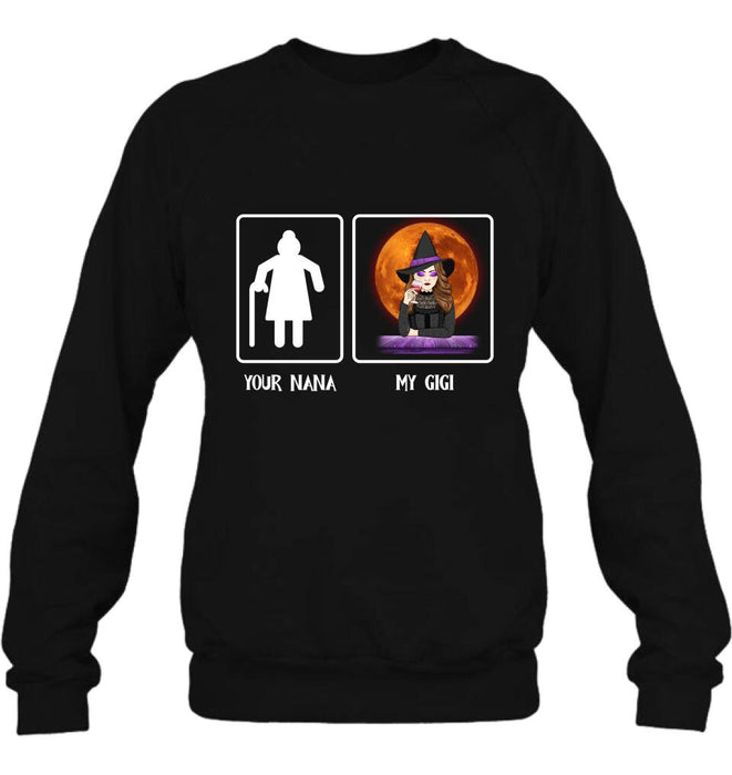 Custom Personalized Halloween Unisex T-shirt/ Long Sleeve/ Sweatshirt - Gift Idea For Grandma/ Grandma/ Mom/ Gigi