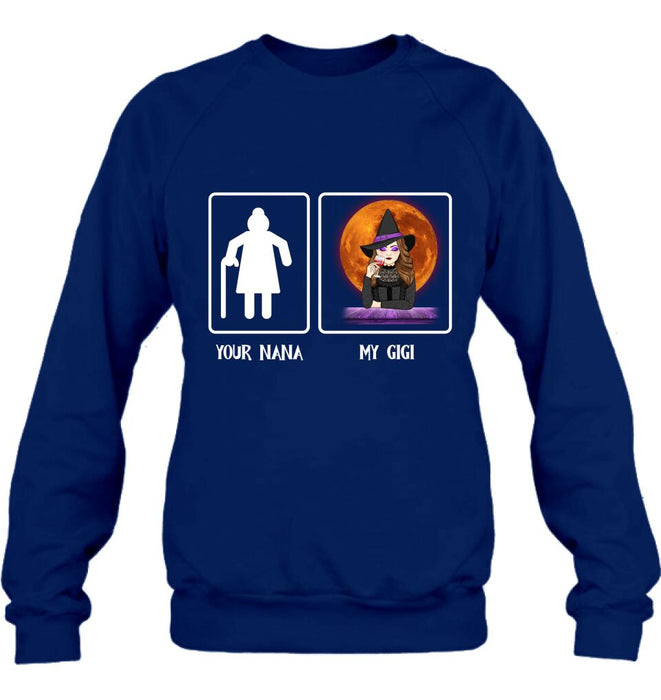 Custom Personalized Halloween Unisex T-shirt/ Long Sleeve/ Sweatshirt - Gift Idea For Grandma/ Grandma/ Mom/ Gigi