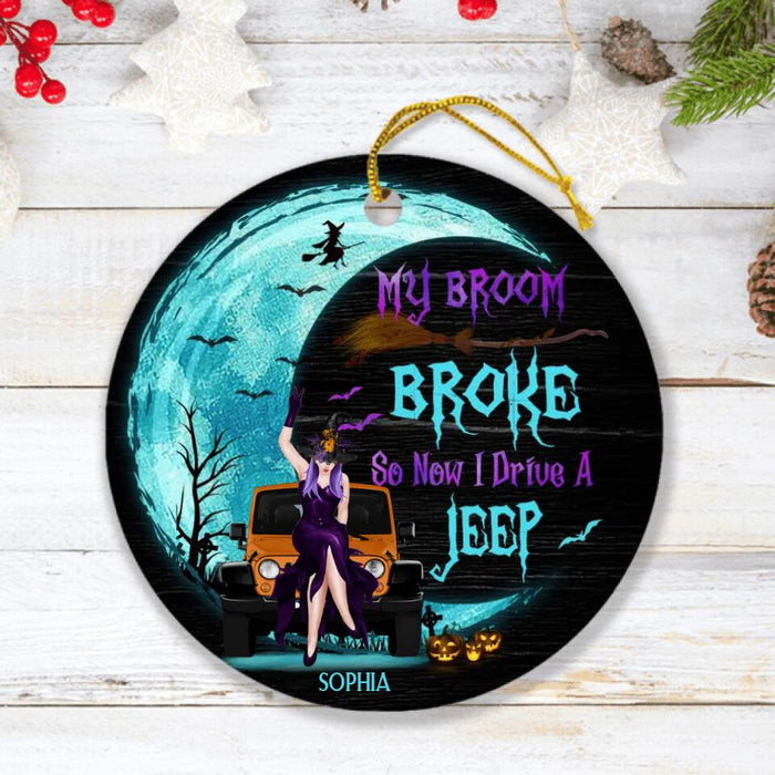 Custom Personalized Off-road Witch Circle Ornament - Gift Idea For Off-road Lovers - My Broom Broke