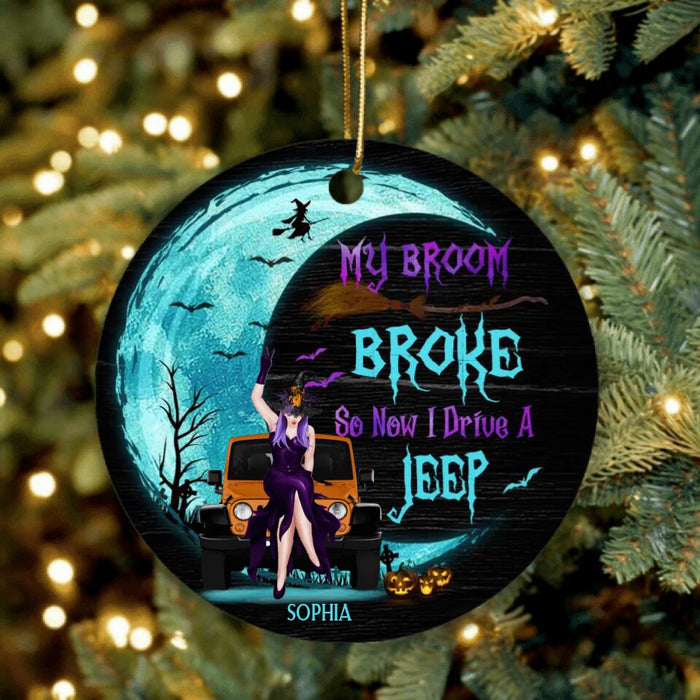 Custom Personalized Off-road Witch Circle Ornament - Gift Idea For Off-road Lovers - My Broom Broke