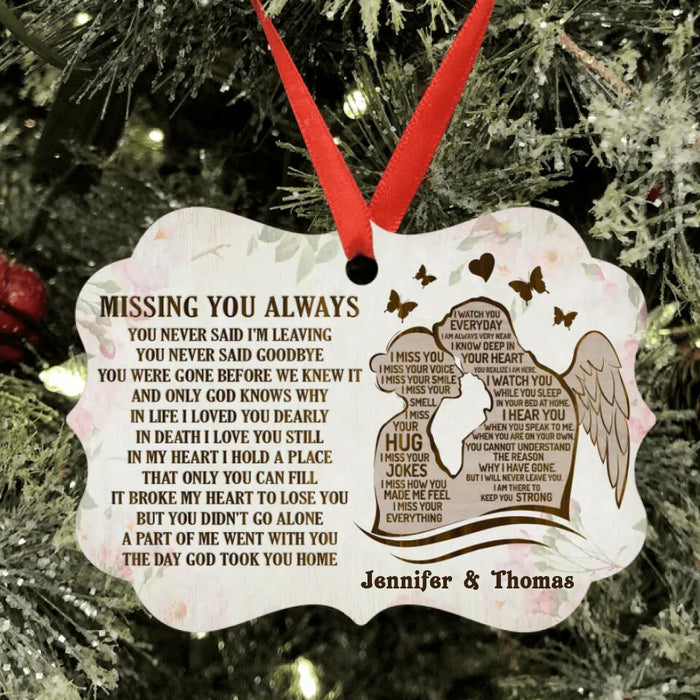 Custom Personalized Memorial Aluminium Ornament - Memorial Gift Idea For Couple - Missing You Always