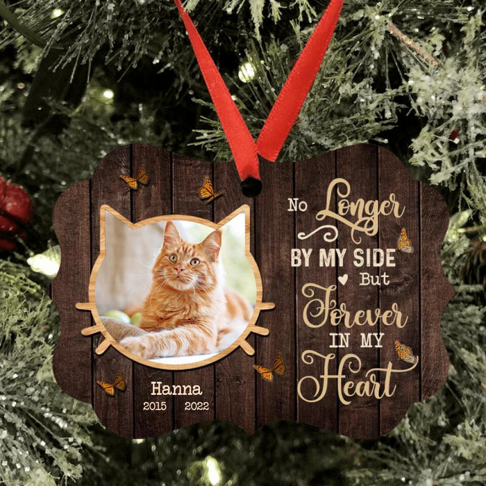 Custom Personalized Memorial Cat Ornament - Upload Image - Memorial Gift Idea For Dog Lover - No Longer By My Side But Forever In My Heart