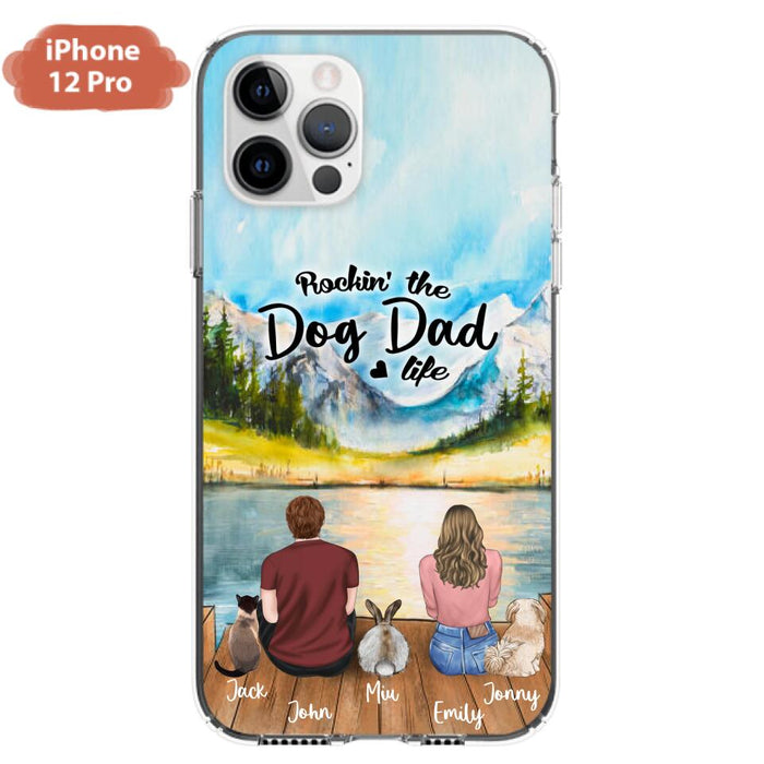 Custom Personalized Pet Couple Phone Case - Couple With Upto 3 Pets - Case For iPhone And Samsung