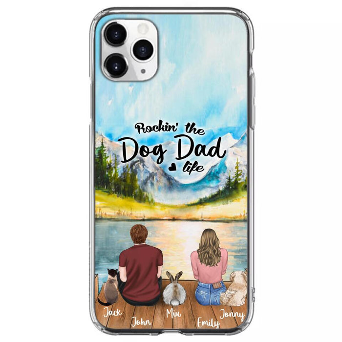 Custom Personalized Pet Couple Phone Case - Couple With Upto 3 Pets - Case For iPhone And Samsung