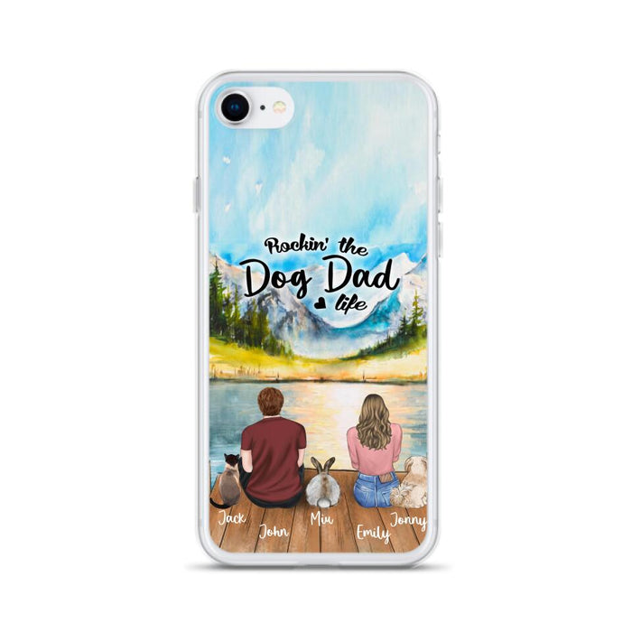 Custom Personalized Pet Couple Phone Case - Couple With Upto 3 Pets - Case For iPhone And Samsung