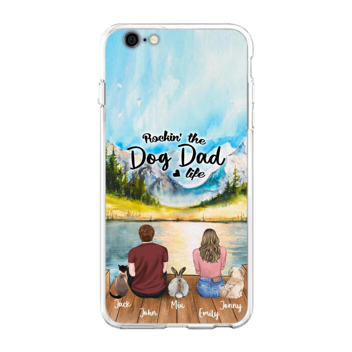 Custom Personalized Pet Couple Phone Case - Couple With Upto 3 Pets - Case For iPhone And Samsung