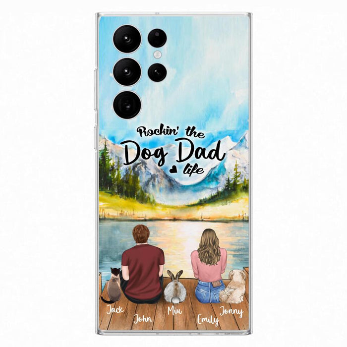 Custom Personalized Pet Couple Phone Case - Couple With Upto 3 Pets - Case For iPhone And Samsung