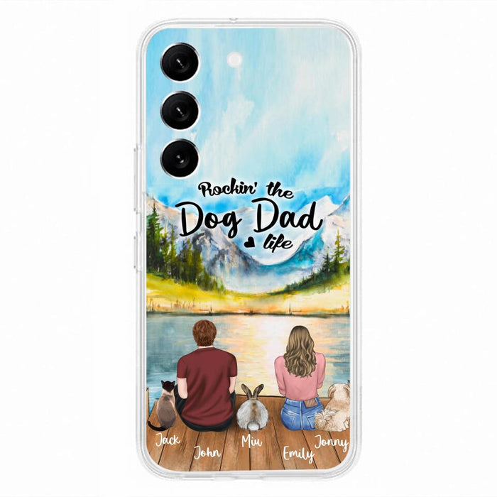 Custom Personalized Pet Couple Phone Case - Couple With Upto 3 Pets - Case For iPhone And Samsung