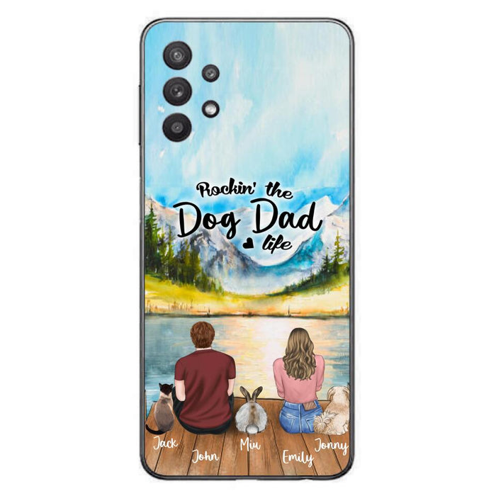 Custom Personalized Pet Couple Phone Case - Couple With Upto 3 Pets - Case For iPhone And Samsung