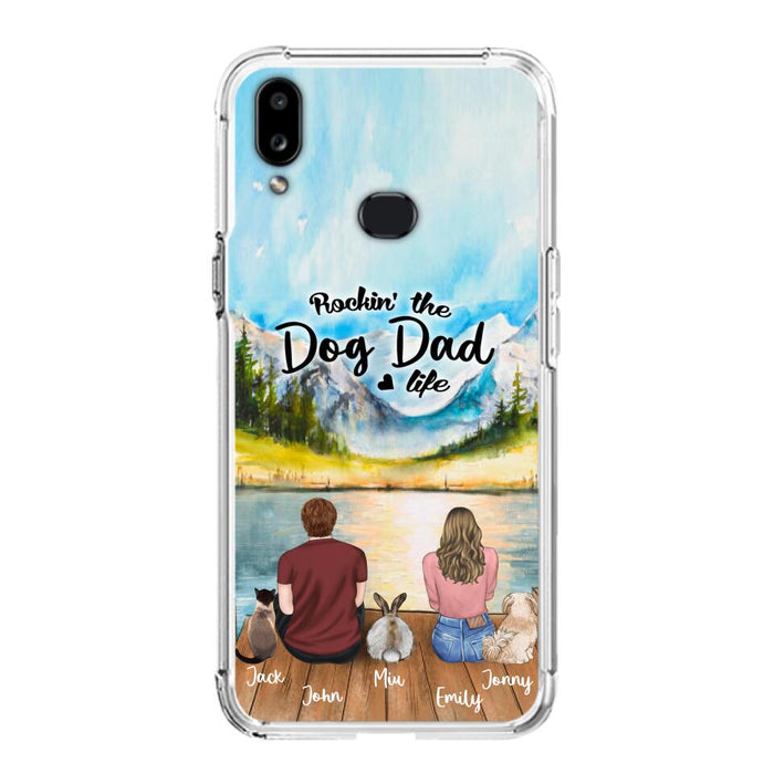 Custom Personalized Pet Couple Phone Case - Couple With Upto 3 Pets - Case For iPhone And Samsung