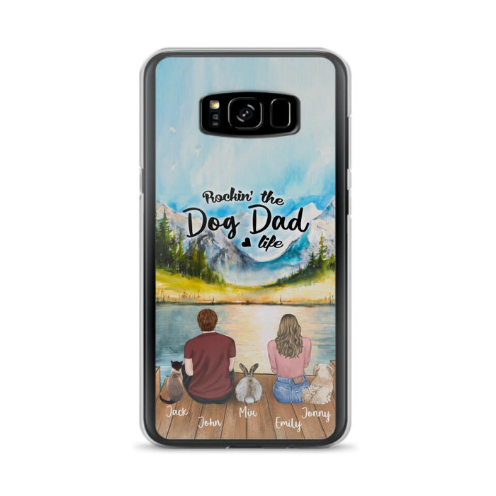 Custom Personalized Pet Couple Phone Case - Couple With Upto 3 Pets - Case For iPhone And Samsung