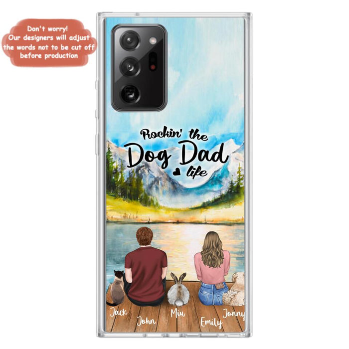 Custom Personalized Pet Couple Phone Case - Couple With Upto 3 Pets - Case For iPhone And Samsung