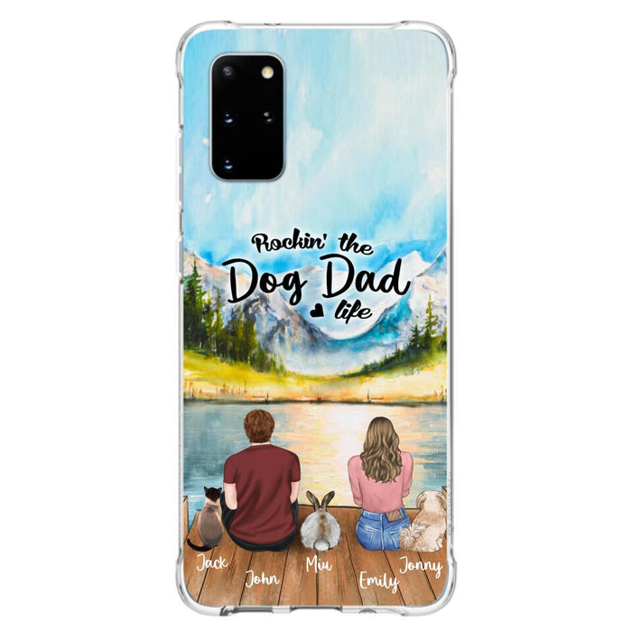 Custom Personalized Pet Couple Phone Case - Couple With Upto 3 Pets - Case For iPhone And Samsung