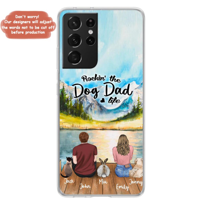 Custom Personalized Pet Couple Phone Case - Couple With Upto 3 Pets - Case For iPhone And Samsung