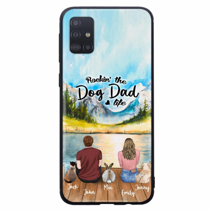 Custom Personalized Pet Couple Phone Case - Couple With Upto 3 Pets - Case For iPhone And Samsung