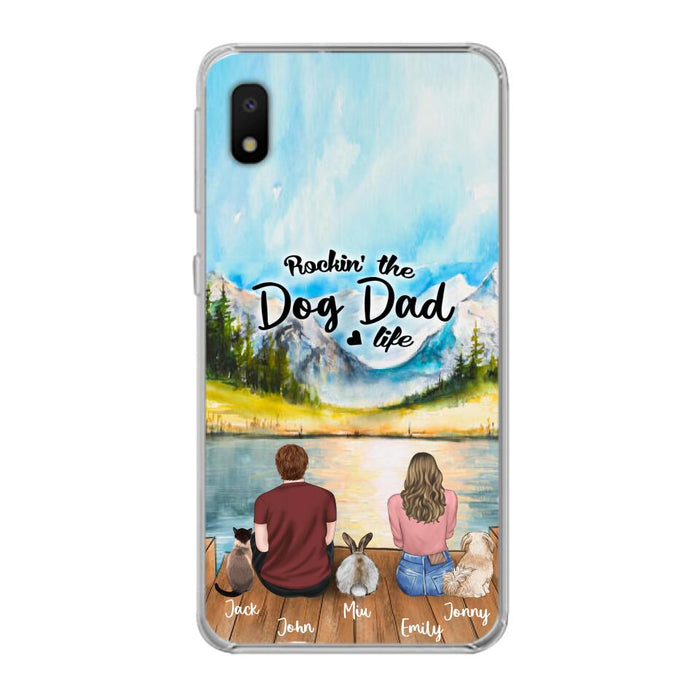 Custom Personalized Pet Couple Phone Case - Couple With Upto 3 Pets - Case For iPhone And Samsung