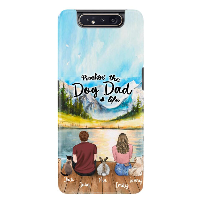 Custom Personalized Pet Couple Phone Case - Couple With Upto 3 Pets - Case For iPhone And Samsung