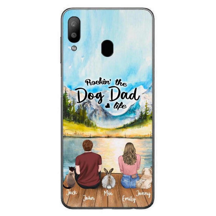 Custom Personalized Pet Couple Phone Case - Couple With Upto 3 Pets - Case For iPhone And Samsung