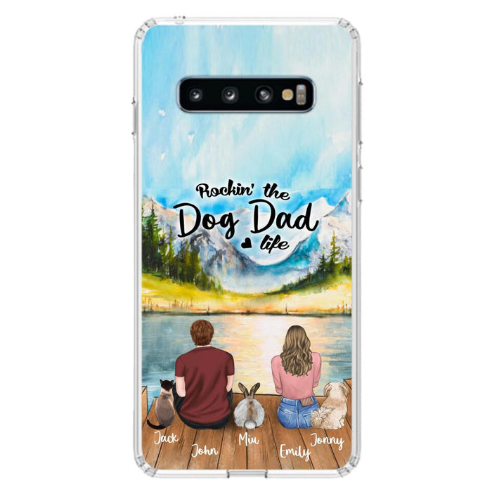 Custom Personalized Pet Couple Phone Case - Couple With Upto 3 Pets - Case For iPhone And Samsung