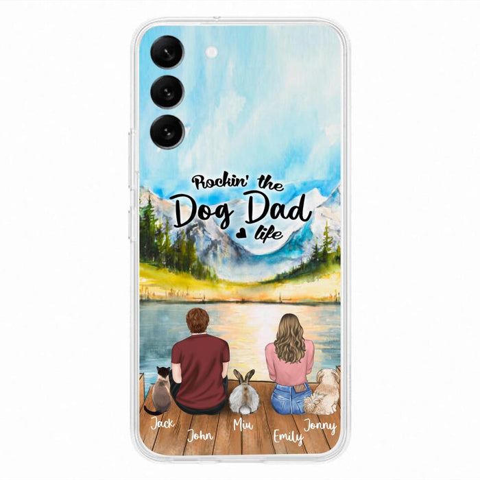 Custom Personalized Pet Couple Phone Case - Couple With Upto 3 Pets - Case For iPhone And Samsung