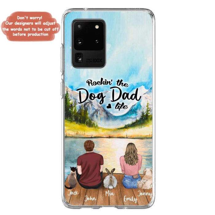 Custom Personalized Pet Couple Phone Case - Couple With Upto 3 Pets - Case For iPhone And Samsung