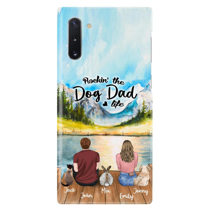 Custom Personalized Pet Couple Phone Case - Couple With Upto 3 Pets - Case For iPhone And Samsung