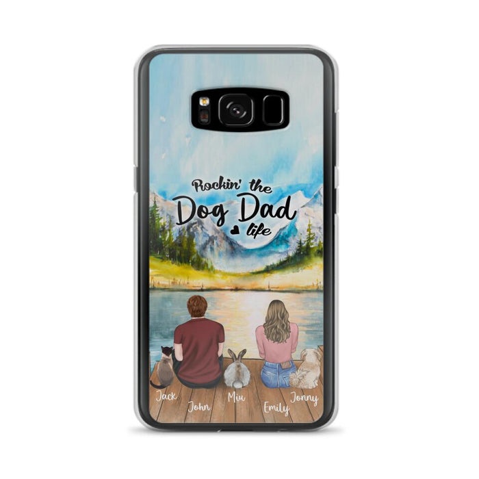 Custom Personalized Pet Couple Phone Case - Couple With Upto 3 Pets - Case For iPhone And Samsung